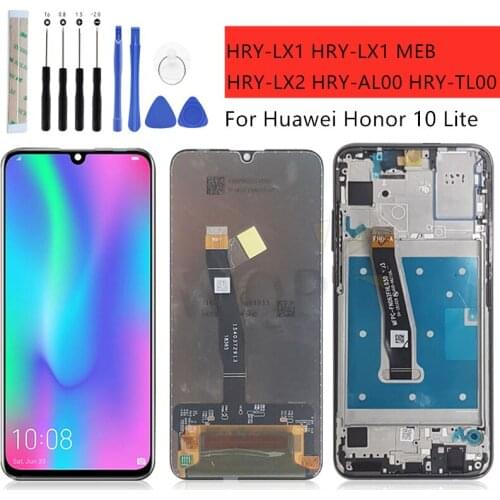 Display For Huawei Honor 10 Lite LCD Touch Screen Digitizer assembly with Frame For Huawei Honor 10 Lite Display HRY-LX1 +tools