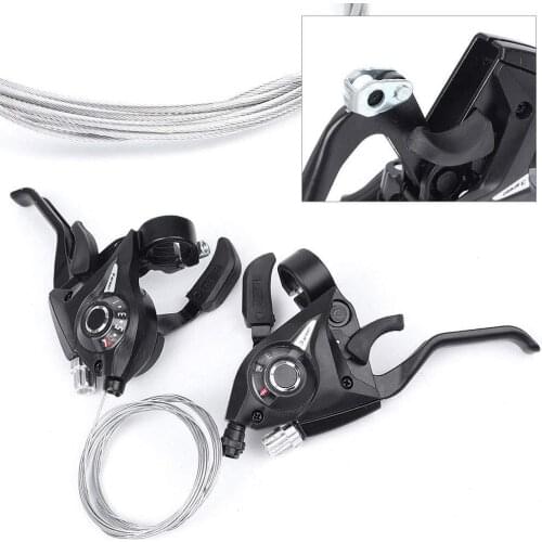 1Pair 21 Speed Bicycle Shifter Brake Conjoined Derailleurs Mountain Road Bike Cycling Disc Handle Shifter Levers For MTB
