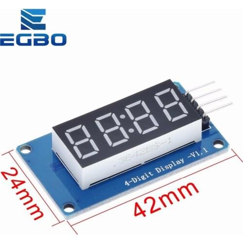 1PCS TM1637 4 Bits Digital LED Display Module For arduino 7 Segment 0.36Inch Clock RED Anode Tube Four Serial Driver Board Pack