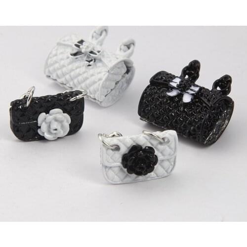 10pcs/lot Fashion Lady 3D bag Paint Charms Fit DIY Bracelet Necklace Hair Jewelry Accessory DIY Handbag Craft YZ364