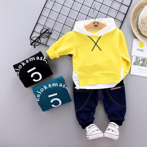 NEW Spring Autumn Baby T-shirt Pants 2Pcs Suits Toddler Tracksuits Children Boys Girls Hoodies Style Clothing Sets Kids Clothes