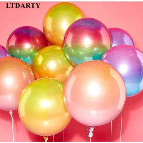 20pcs gradient color 4D foil balloon 22inch helium balloon rainbow color balloon wedding decoration birthday party decoration