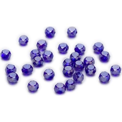50 Piece Dark Blue AB Color Bread Cut Faceted Crystal Glass Spacer Beads Jewelry Findings 4-8mm