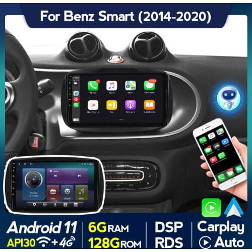 6G+128GB Android 11 DSP Car Radio Multimedia Player For Mercedes Smart Fortwo 2014 2015 2016 - 2020 GPS Navigation Stereo WIFI