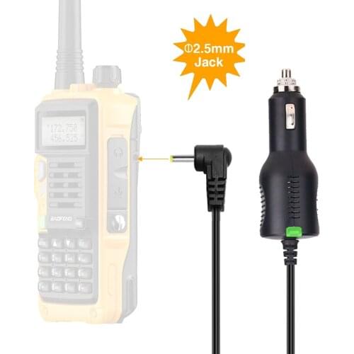 BAOFENG & ABBREE Car Charge Cable Line for BaoFeng UV-5R UV-82 3800mAh Battery UV-X10 UV-S9 Plus Radio Walkie Talkie