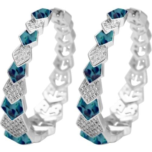 TIRIM Abalone Shell Big Hoop Earrings for Women Crystal Cubic Zircon Dubai Earing Fashion Trendy Jewelry Gifts