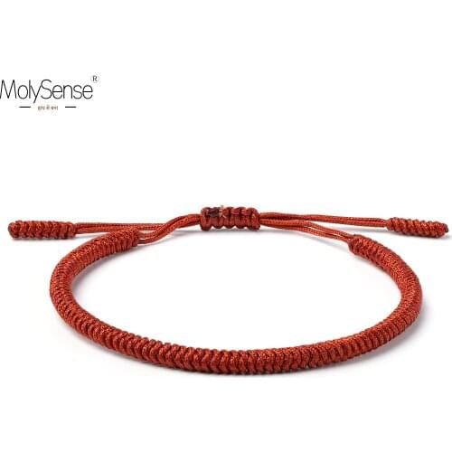 MolySense Tibetan Buddhist Love Lucky Charm Tibetan Bracelets & Bangles For Women Men Handmade Knots Rope Buddha Bracelet