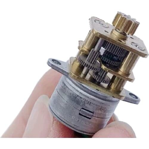 DC 5V-12V 2-phase 4-wire Micro Mini 15 Stepper Motor Metal Gearbox Gear Reducer 1:100 Small Slow Speed Reducer 6V 7.2V