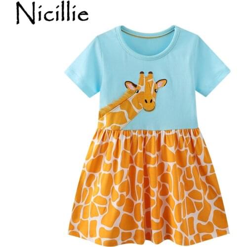 Infant Baby Kids Dresses for Girls Short Sleeve Dress Children Princess Clothing Summer Casual Dress Unicorn Children Costume