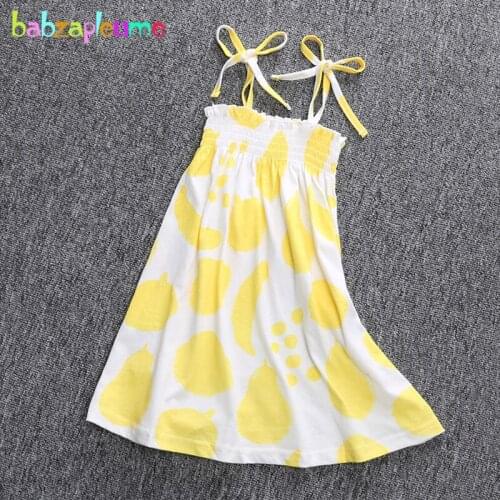 Babzapleume Kids Costume Baby Summer Clothes For Children Beach Dress Cute Print Cotton Sleeveless Little Girls Dresses BC1433-1