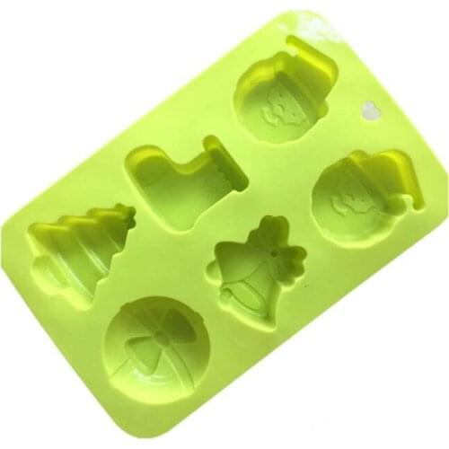 DIY Cook Mould Christmas Series Gift 6 Even Christmas Socks Small Trees Santa Claus Head Silica Gel Cake Model LX3001