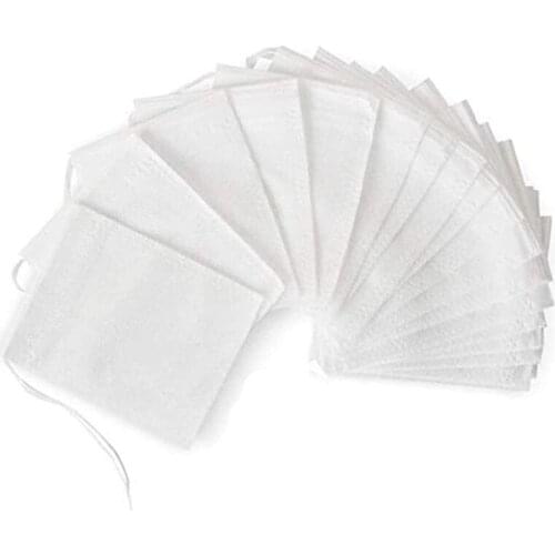 FQYL Tea Filter Bags, Disposable Tea Filter Bags Empty Cotton Drawstring Seal Filter Tea Bags for Loose Leaf Teal