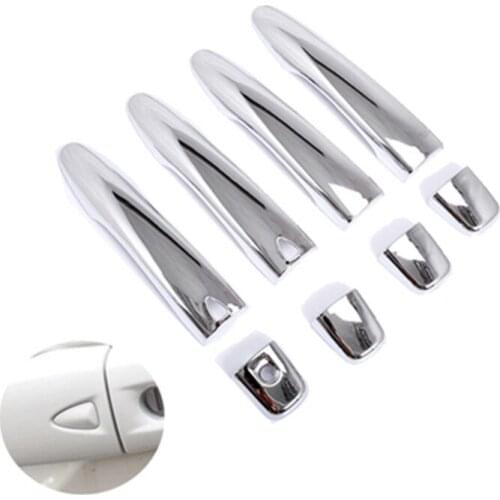 CHROME DOOR HANDLE COVER BOWL CUP CAP TRIM INSERT BEZEL FRAME SMART KEY Car Styling FOR NISSAN X-TRAIL X TRAIL T32 2014 - 2020