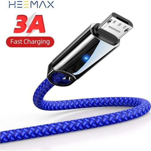 HEEMAX Micro USB Cable 3A Nylon Fast Charging Cable Cord For Samsung Xiaomi HTC USB Charger Data Cable Mobile Phone Cable 3M