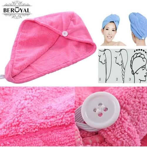 Beroyal Brand 2016 New Arrival--2pc Microfiber Towel Female Lady Hair Towels Adult Salon Towel Magic Quick-Dry Spa Hair Wrap