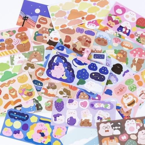 Mengtai 50pcs Cute animal collection sticker book Decorative Scrapbooking diy Bear Stick Label Diary Album Journal Planner