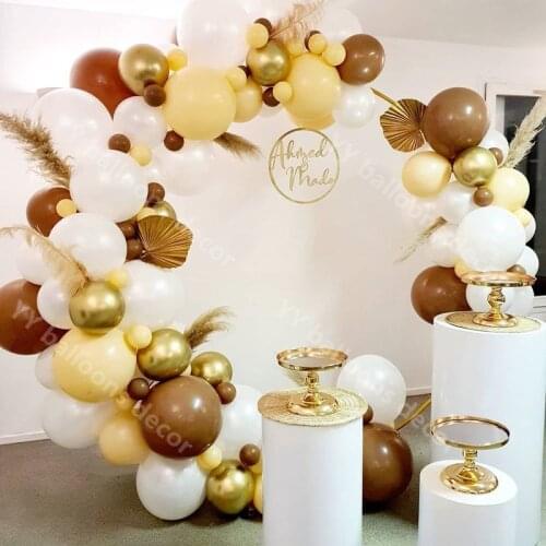 Metal Gold Globos Balloons Garland Arch Kit Latex Retro Coffee Skin DIY Birthday Wedding Baby Shower Anniversary Party Decorati