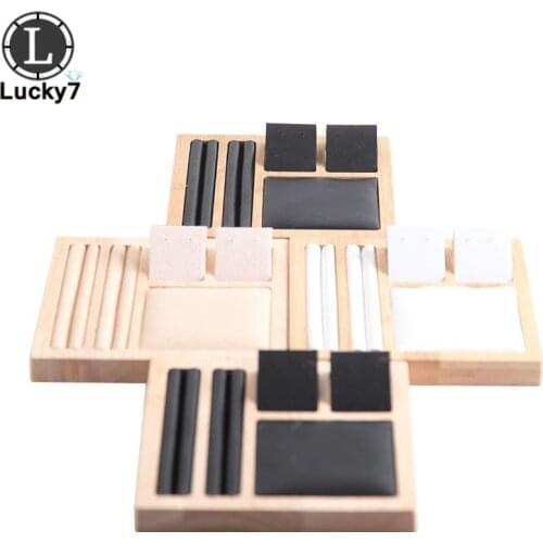 Bamboo Wood Multifunctional Display Board Earring Ring Display Stand Jewelry Storage Counter Props Jewelry Display For Bracelet