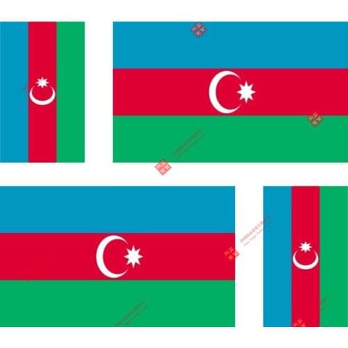 Set of Beautiful 4x Sticker Vinyl Car Bumper Decal Outdoor Car Moto World Flag Azerbaijan Racing Helme Tlaptop Stickers