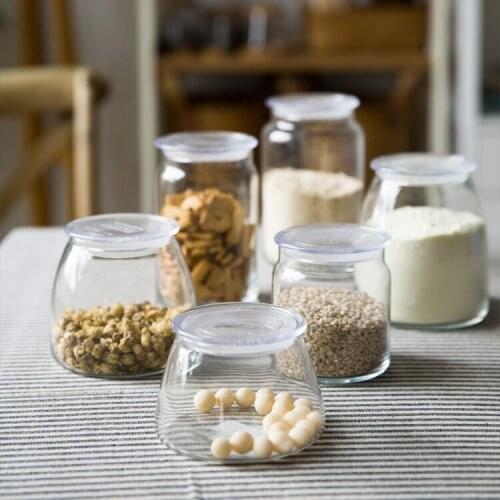 Storage glass bottle glass jars kitchen organizer sets seal up jars cups storage boxes lead free