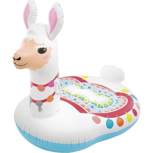 Inflatable Alpaca Pool Float Rideable Blow Up Summer Pool Toy Cute Animal Kids Summer Gift Pool Outdoor Fun Sports Play Tools