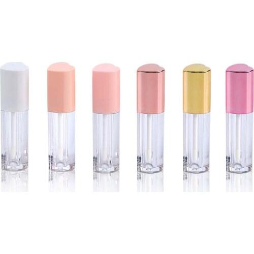 4ml Cute nude heart shape empty lip gloss tubes with wand