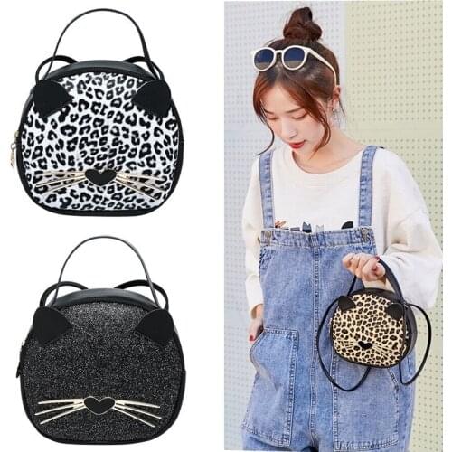 Lovely style shoulder bags for Baby girls Teenagers Small messenger bags Cat design purse handbags for Woman Adult Bags JT120