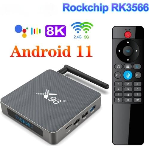 2021 Hot Sale 8K X96X6 WIFI Smart TV Box Android 11 RK3566 Dual Band Set-Top Box, Bluetooth Voice Control Media Player