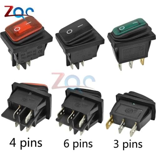 On off 15A/250V 16A/250V Heavy Duty 3/4/6 pin Sealed Waterproof Car Auto Boat Marine Toggle Rocker Switch push Button with LED
