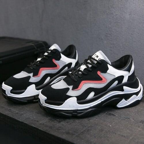 Chunky Sneakers Women Vulcanized Shoes Female Golden Lace Up Platform Fashion Autumn Winter Casual Shoes Woman Shoes U13-11