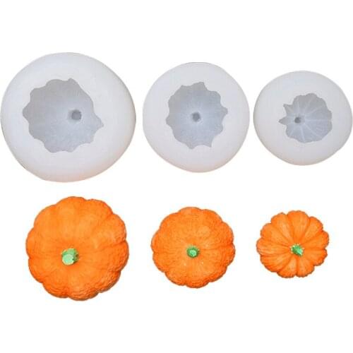 1pcs 3D Pumpkin Candle Mold Handmade DIY Wax Flower Soap Silicone Mould Mousse Chocolate Cake Gumpaste Ice Chocolate Supplies
