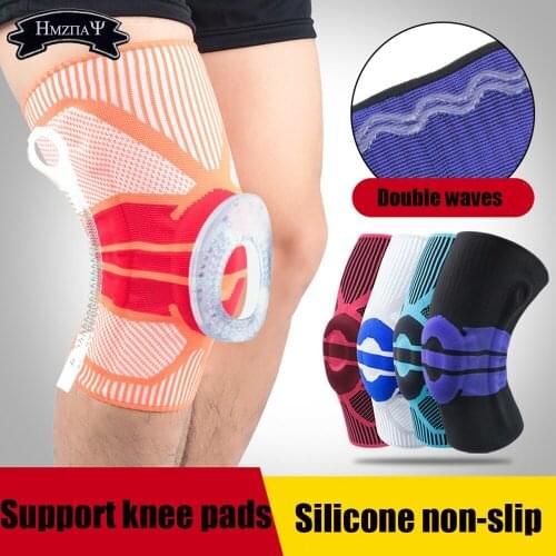 1 Sports Knee Pad Pat Bone Protector Support Silicone Spring Knee Pads Mens Knee Pads Basketball Running compression Protector