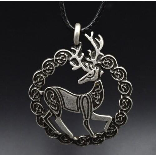 10pcs Norse Mythology Jewelry God deer Pendant Celtics Deer Necklace For Women Men Viking Jewelry XL150