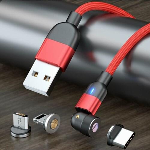 1M 2M magnetic fast charging cable nylon braided support data transferring black red pudple usb cables for android type C