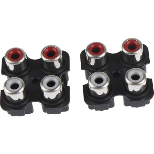 2pcs 4Way 6Pin RCA Female Audio Video Plug AV Concentric Socket Connector RCA/AV Socket