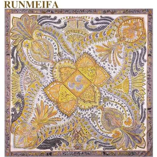 2021 new design 6 colors twill silk square scarf women fashion scarf shawl 130x130cm Big square scarf silk in stock