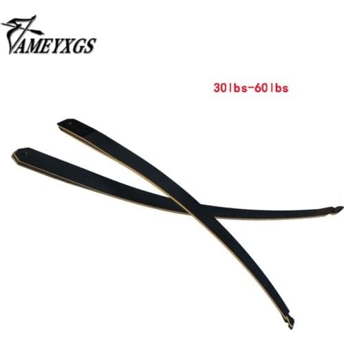 30-60lbs Hunting Fiberglass and Wood Laminated Archery Recurve Bow Limbs Take Down Bow Limbs Bow Shooting Accessories