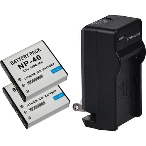 1500mAh NP-40 Digital Camera Battery for Casio EX-Z30/Z40/Z50/Z55/Z57/Z750 EX-P505/P600/P700 PM200 NP40 CNP40 Battery + Charger