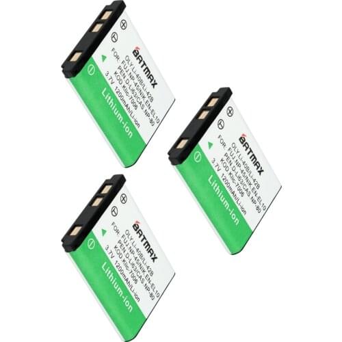 3PCS 3.7V 1200mAh LI-40B LI40B LI 40B LI-42B EN-EL10 Camera Battery for OLYMPUS FE160 FE190 FE210 FE220 FE230 FE240 FE250