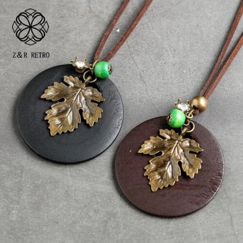 Maple Leaf Chain Vintage Statement Necklace Neck Costume Body Jewelry Collar Long Pendants Suspension For Woman Rope Accessories