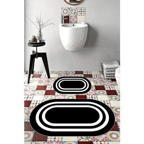 Digital Bath Mat Leather Bottom Oval Toilet Seat Pad | 60x90 - 50x60
