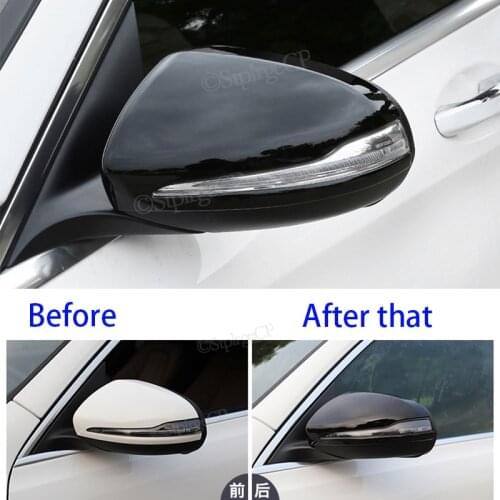For Mercedes-Benz C-class W205 E-class W213 GLC-class X253 S-class W222 ABS bright black car rearview mirror cover cover trim