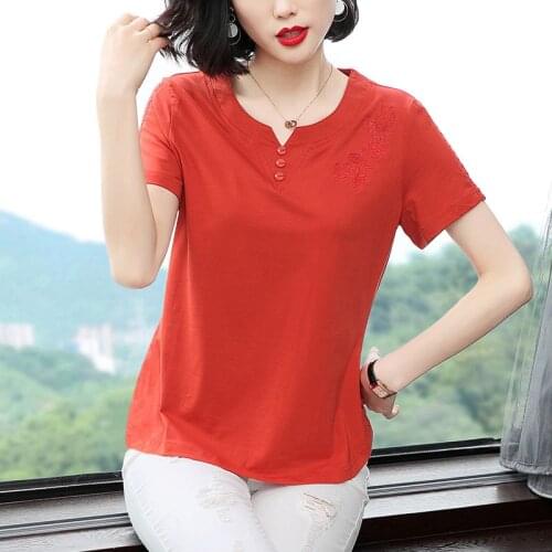 Women Plus Size Casual Short Sleeve T-Shirts Tops LadyV-Neck Loose Spring Summer Style Tshirts Tees Top