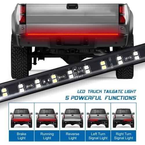60 inch 1.5m double row 218LED pickup truck light with dual color brake reversing steering rear tail bumper light universal