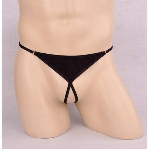 Erotic Open Crotch Men G-string Thong Gay Couple Panties Valentines Erotic Lingerie T-back 4 Colors