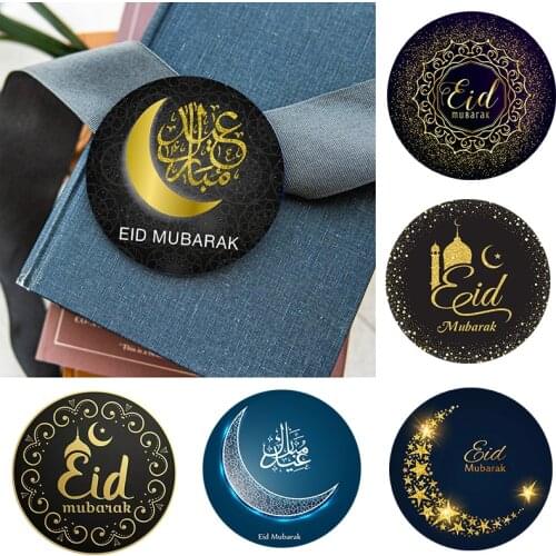 EID Mubarak Paper Sticker Decorations Gift Lable Seal Label Sticker Islamic Muslim Eid al-fitr Decoration Supplies
