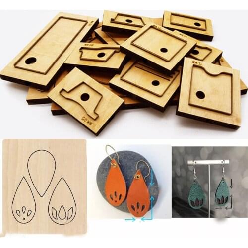 Herramientas para cuero leather craft template fabric cutter 2 design earring die cutting knife mould hand punch tool