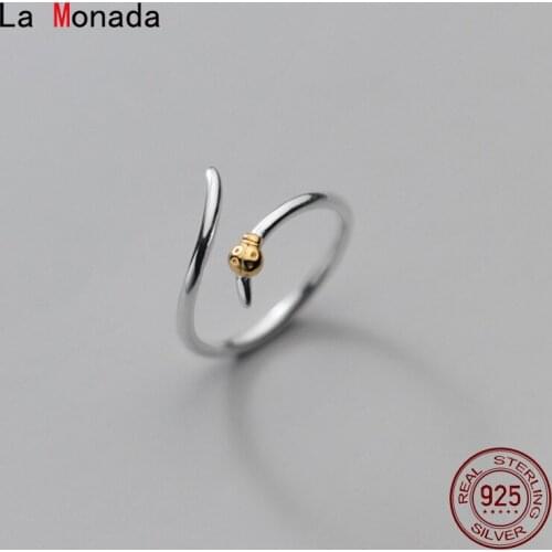 La Monada 50mm-55mm 925 Sterling Silver Rings For Women Cute Insect Ladybug Silver 925 Jewelry For Women Ring On Finger For Girl