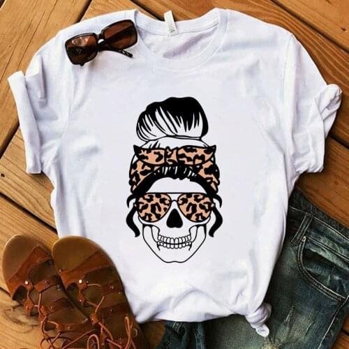 O-neck Summer Casual tshirt New Fashion T shirt Lady Skull Print Womens T-shirt 2021 Harajuku Short Sleeve tee shirt femme