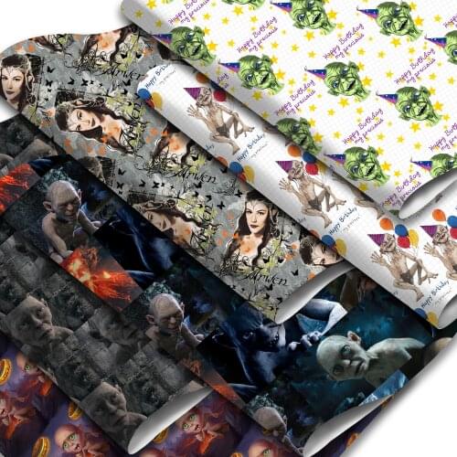 Film Movie Characters Printed Faux Leather Sheets Cartoon Synthetic Leather Fabric 20x33cm for DIY Earrings Hair Bows Crafts
